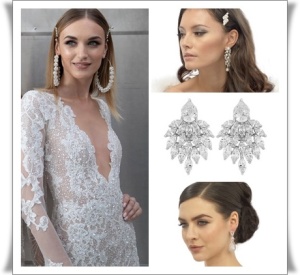 vintage style wedding earrings, bridal jewellery